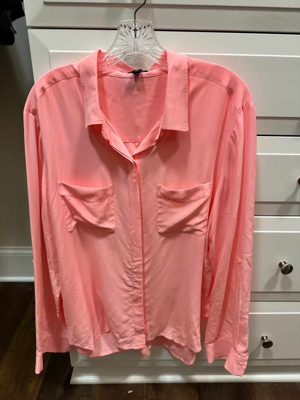 Ann Taylor Silk blouse in Bubblegum Pink size XL
